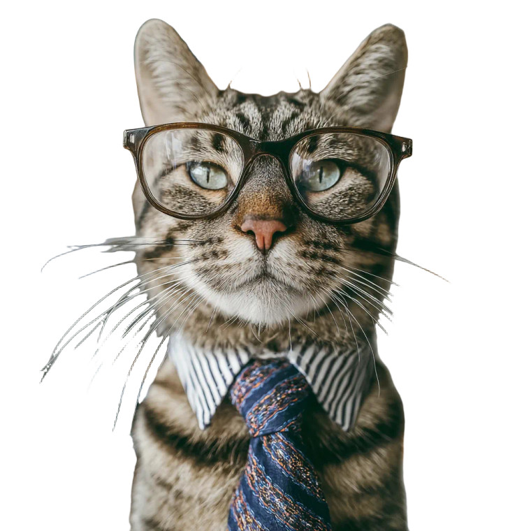 Dapper Office Cat V2 Vinyl Car Decal Sticker – Waterproof & UV-Resistant 3.4133333333333336"