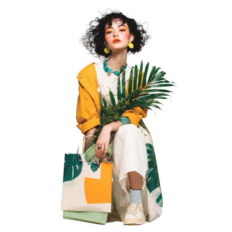 Fashionable Eco-Woman Vinyl Car Decal Sticker – Waterproof & UV-Resistant 3.4133333333333336"