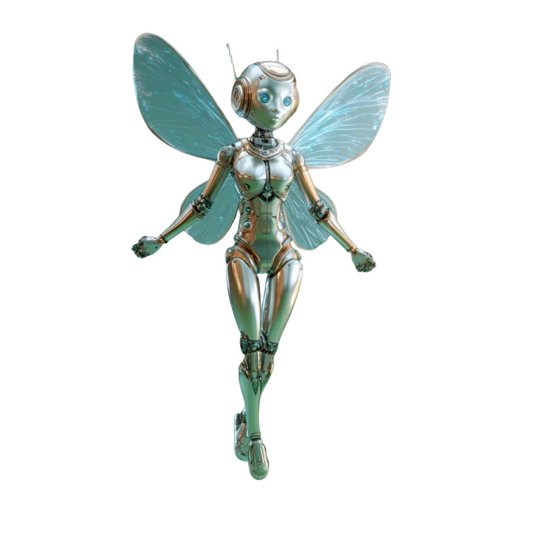 Robotic Fairy Girl Vinyl Car Decal Sticker – Waterproof & UV-Resistant 6.826666666666667"