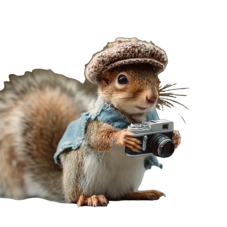 Squirrel Vlogger Vinyl Car Decal Sticker – Waterproof & UV-Resistant 3.4133333333333336"