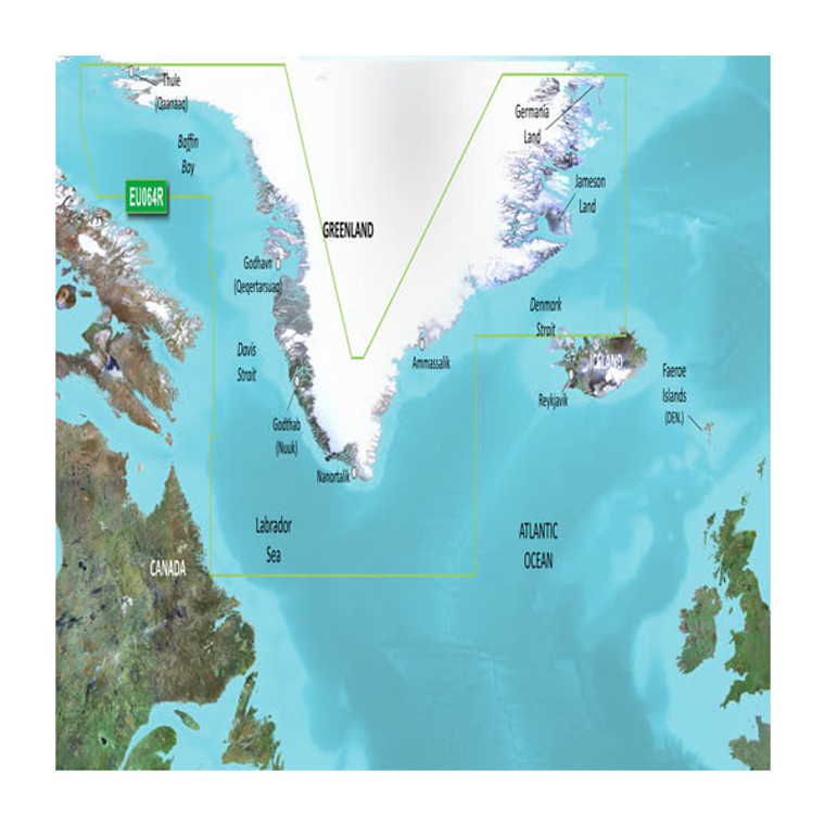 Garmin BlueChart G3 Vision VEU064R | Detailed Greenland Maps | SD Card Compatible | Auto Guidance | High-Res Shading