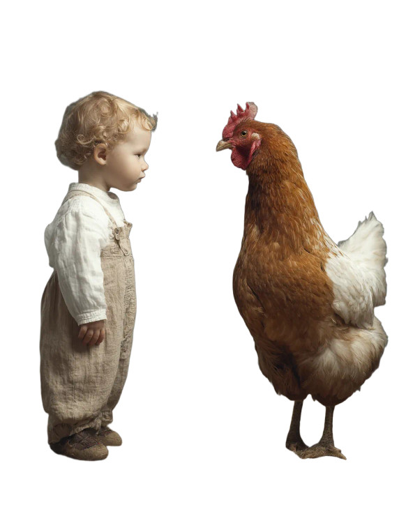 Child Vs Hen Vinyl Car Decal Sticker – Waterproof & UV-Resistant 8.213333333333333"