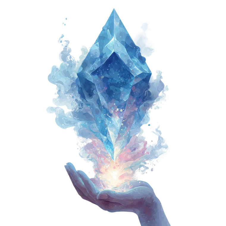 Floating Crystal Hand Vinyl Car Decal Sticker – Waterproof & UV-Resistant 6.826666666666667"