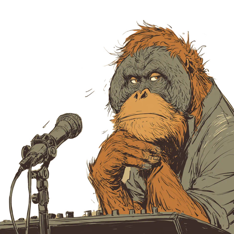 Shy Orangutan Vinyl Car Decal Sticker – Waterproof & UV-Resistant 3.4133333333333336"