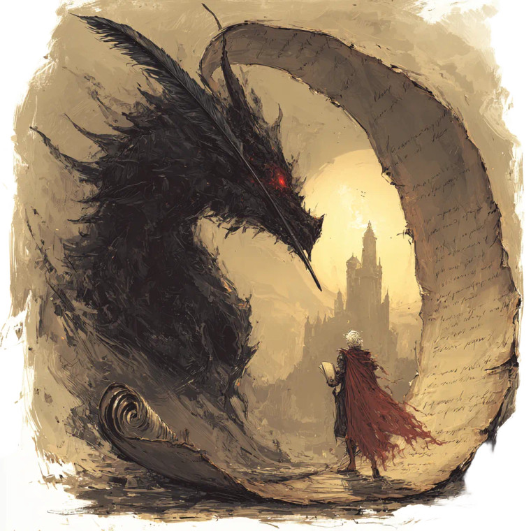 Fantasy Dragon Sketch Vinyl Car Decal Sticker – Waterproof & UV-Resistant 6.826666666666667"