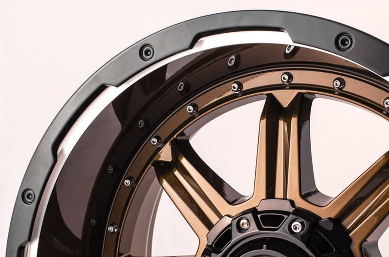 Enhance your ride with Grid 18x9 Wheel | Gloss Bronze Black Lip | 1 Piece Cast Aluminum | Compatible with TPMS