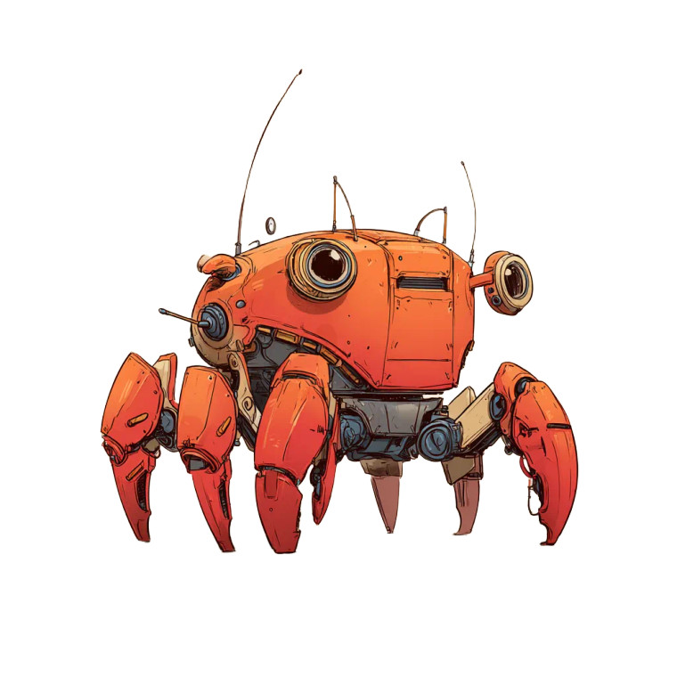 Mechanical Crab V2 Vinyl Car Decal Sticker – Waterproof & UV-Resistant 3.4133333333333336"