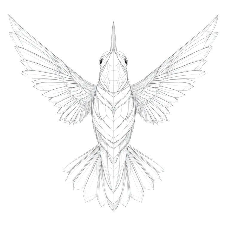 Hummingbird Outline Vinyl Car Decal Sticker – Waterproof & UV-Resistant 3.4133333333333336"