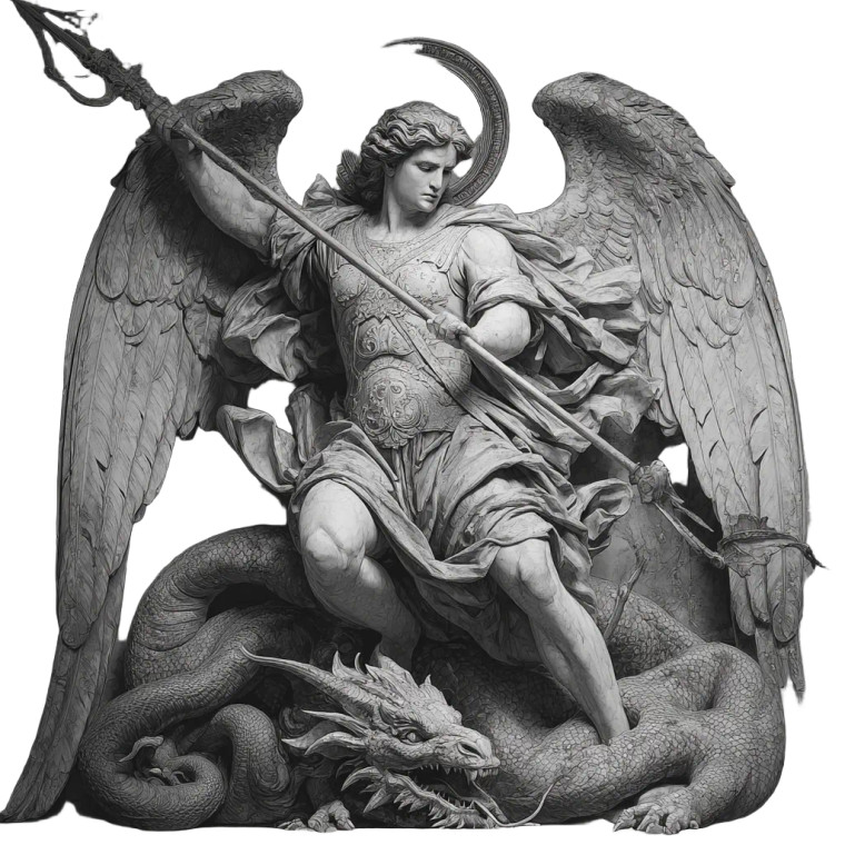 Archangel Michael Vs Satan Vinyl Car Decal Sticker – Waterproof & UV-Resistant 3.4133333333333336"