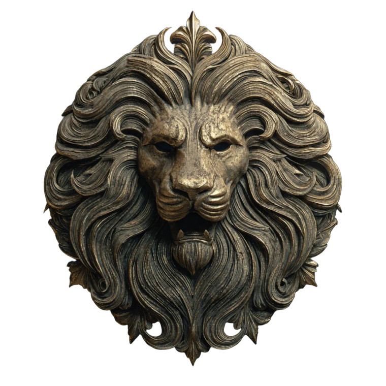 Metallic Lion Logo Vinyl Car Decal Sticker – Waterproof & UV-Resistant 3.4133333333333336"