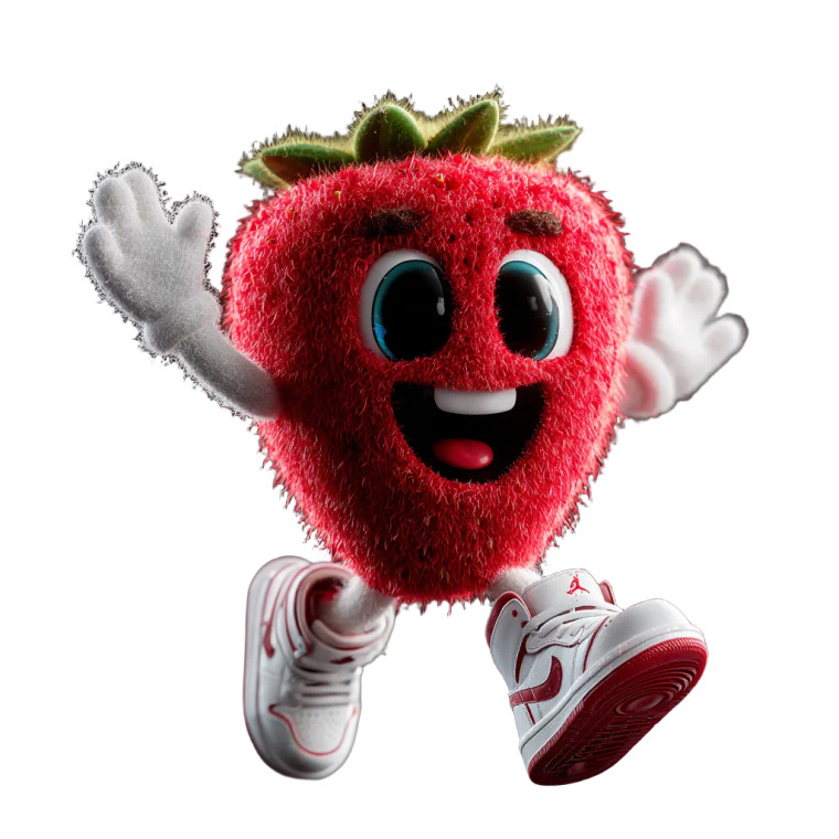 Joyful Strawberry Character V2 Vinyl Car Decal Sticker – Waterproof & UV-Resistant 3.4133333333333336"