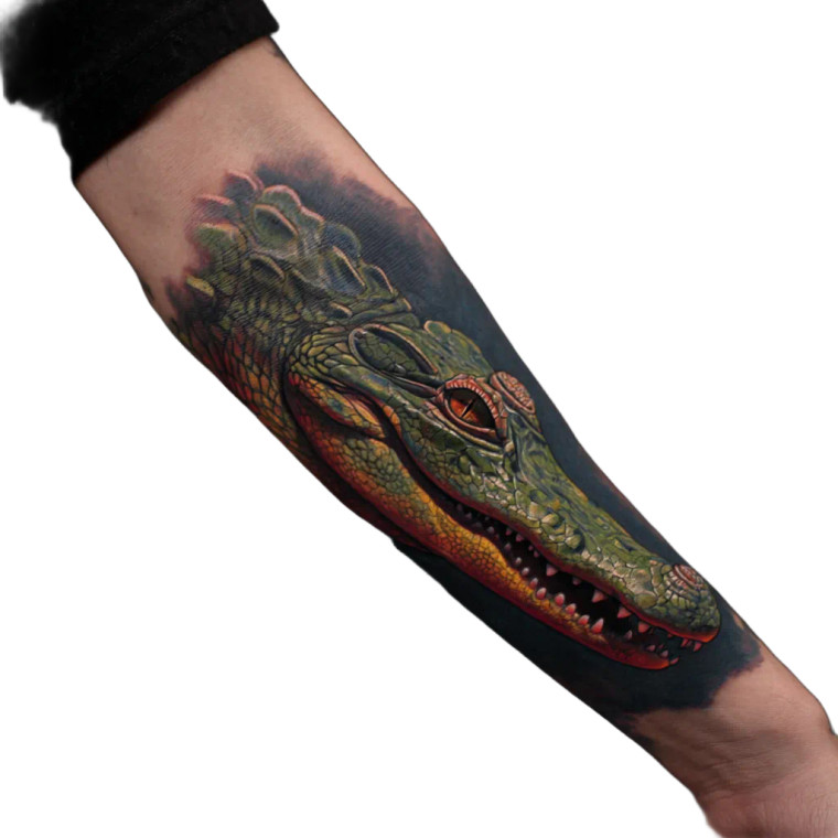Alligator Tattoo Vinyl Car Decal Sticker – Waterproof & UV-Resistant 6.826666666666667"