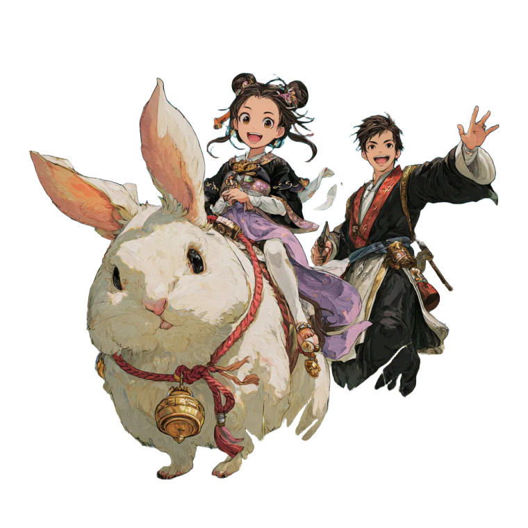 Fantasy Bunny Ride Vinyl Car Decal Sticker – Waterproof & UV-Resistant 3.4133333333333336"