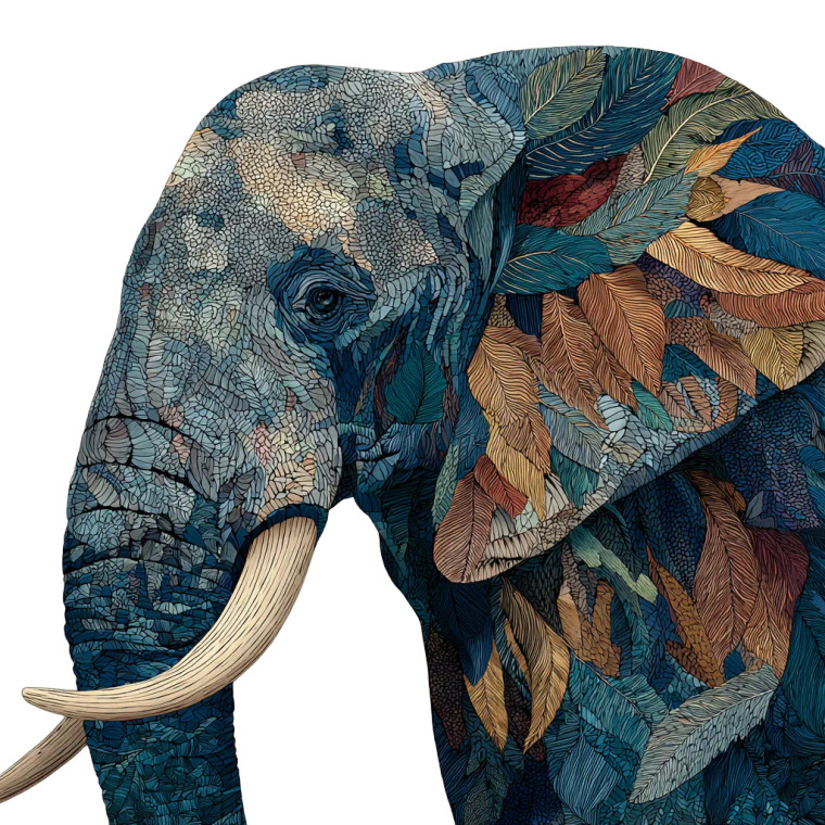 Elephant V4 Vinyl Car Decal Sticker – Waterproof & UV-Resistant 3.4133333333333336"