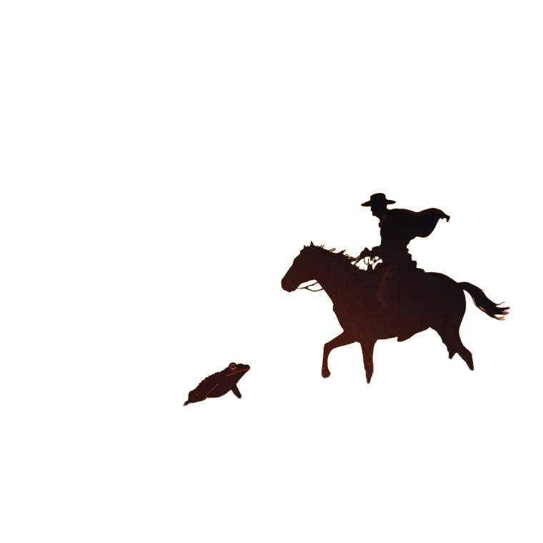 Frog Cowboy Sunset Vinyl Car Decal Sticker – Waterproof & UV-Resistant 6.826666666666667"