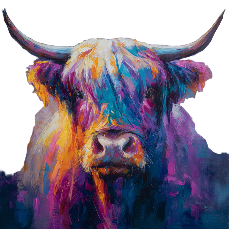 Electric Highland Cow Vinyl Car Decal Sticker – Waterproof & UV-Resistant 3.4133333333333336"