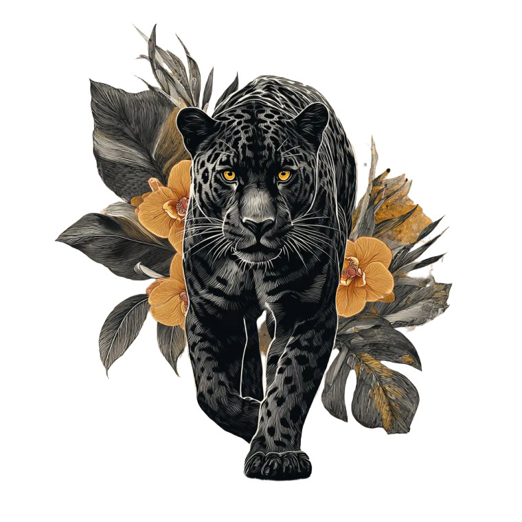 Golden Jaguar Tattoo Vinyl Car Decal Sticker – Waterproof & UV-Resistant 3.4133333333333336"