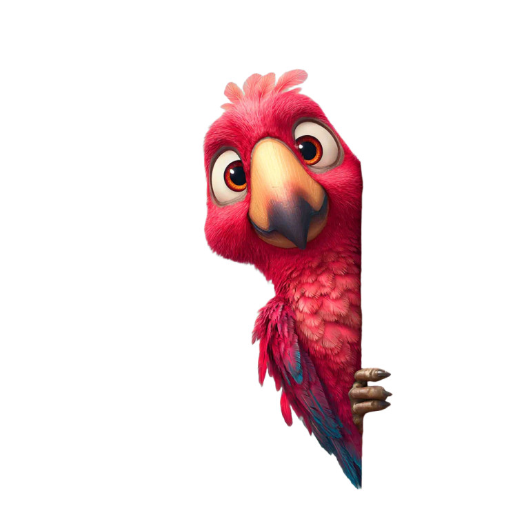 Cartoon Parrot Peeking Vinyl Car Decal Sticker – Waterproof & UV-Resistant 3.4133333333333336"
