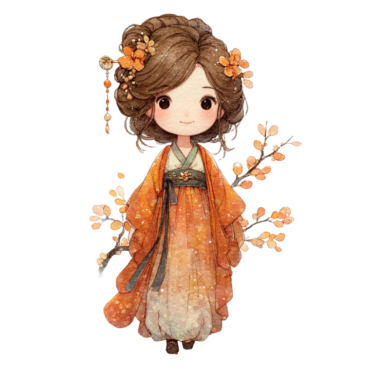 Chibi Fairy Hanfu Vinyl Car Decal Sticker – Waterproof & UV-Resistant 6.826666666666667"