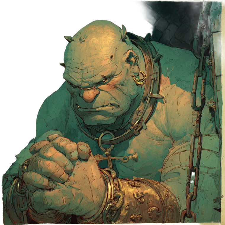 Ogre In Collar Vinyl Car Decal Sticker – Waterproof & UV-Resistant 3.4133333333333336"