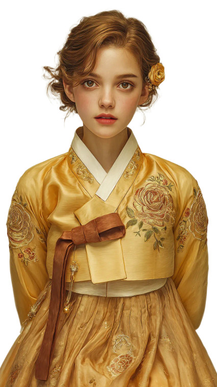 Korean Belle Hanbok Vinyl Car Decal Sticker – Waterproof & UV-Resistant 9.706666666666667"