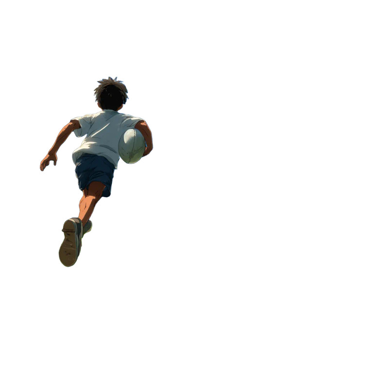 Flying Rugby Boy Vinyl Car Decal Sticker – Waterproof & UV-Resistant 6.826666666666667"