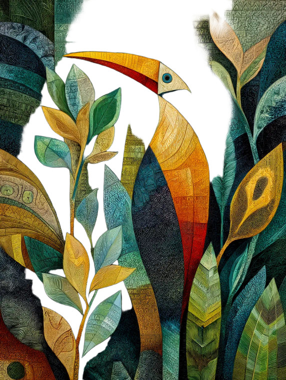 Aztec Jungle Bird Vinyl Car Decal Sticker – Waterproof & UV-Resistant 8.213333333333333"