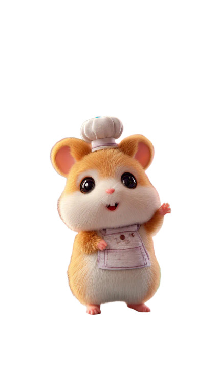 Chef Hamster V2 Vinyl Car Decal Sticker – Waterproof & UV-Resistant 9.706666666666667"