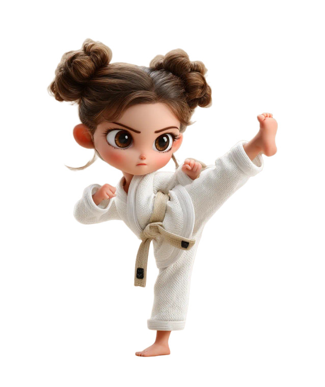 Chibi Karate Girl V2 Vinyl Car Decal Sticker – Waterproof & UV-Resistant 4.0"