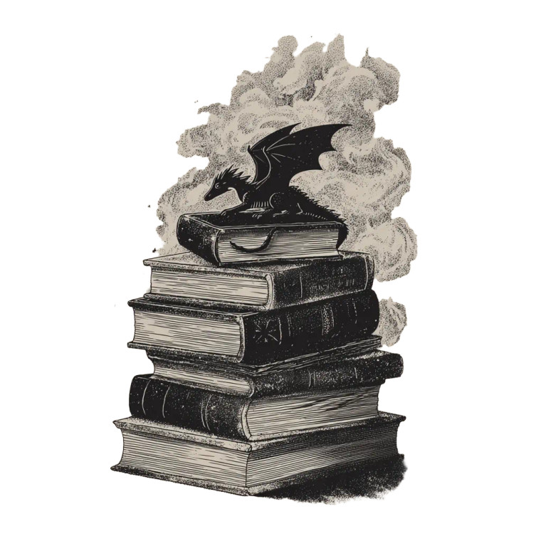 Magic Books Dragon Vinyl Car Decal Sticker – Waterproof & UV-Resistant 3.4133333333333336"