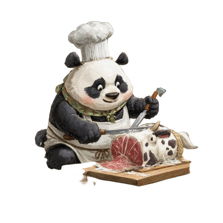 Chef Panda Crafting Vinyl Car Decal Sticker – Waterproof & UV-Resistant 3.4133333333333336"