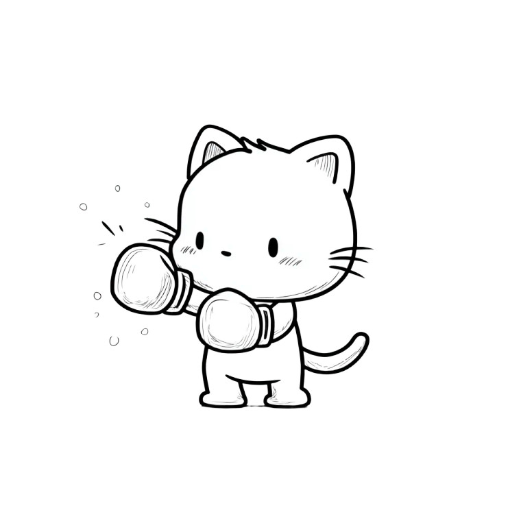 Boxing Cat Vinyl Car Decal Sticker – Waterproof & UV-Resistant 6.826666666666667"