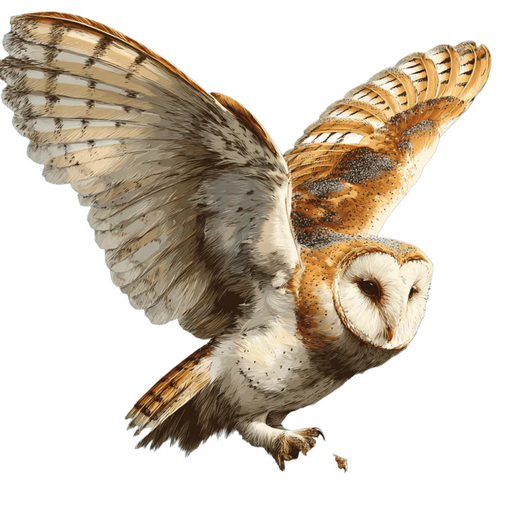 Barn Owl Landing Vinyl Car Decal Sticker – Waterproof & UV-Resistant 6.826666666666667"