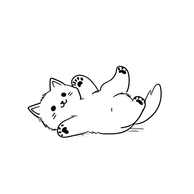Kawaii Cat Drawing Vinyl Car Decal Sticker – Waterproof & UV-Resistant 3.4133333333333336"