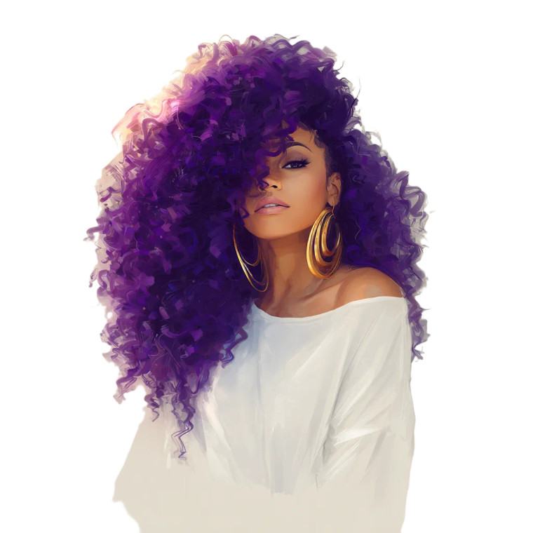 Purple-Haired Beauty Vinyl Car Decal Sticker – Waterproof & UV-Resistant 3.4133333333333336"