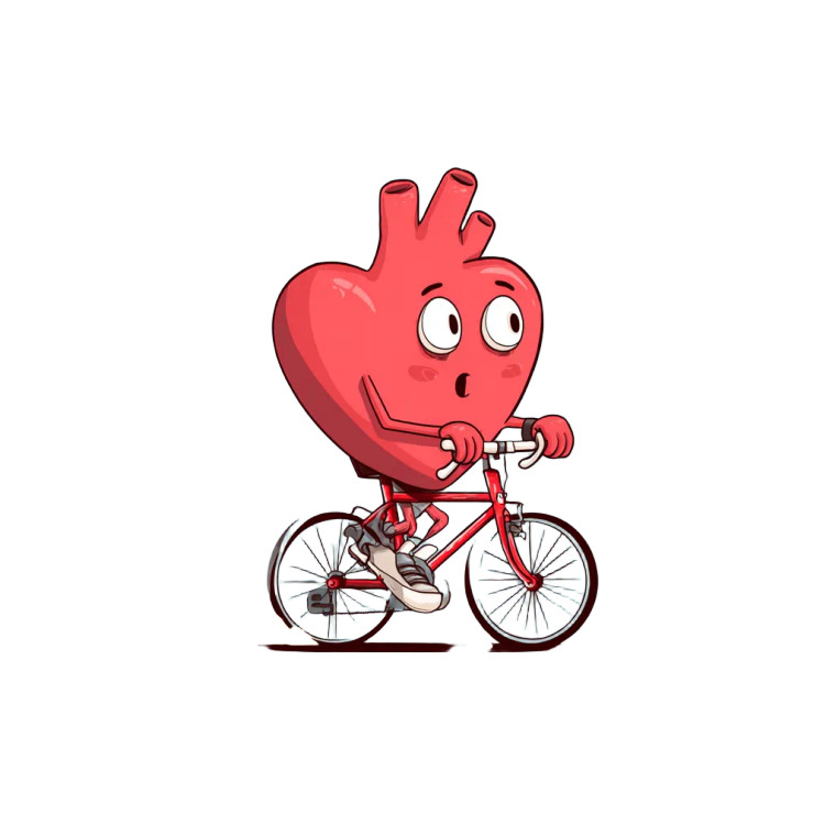 Cartoon Heart Cycling Vinyl Car Decal Sticker – Waterproof & UV-Resistant 3.4133333333333336"