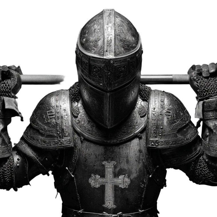 Crusader Knight Deadlifting Vinyl Car Decal Sticker – Waterproof & UV-Resistant 3.4133333333333336"