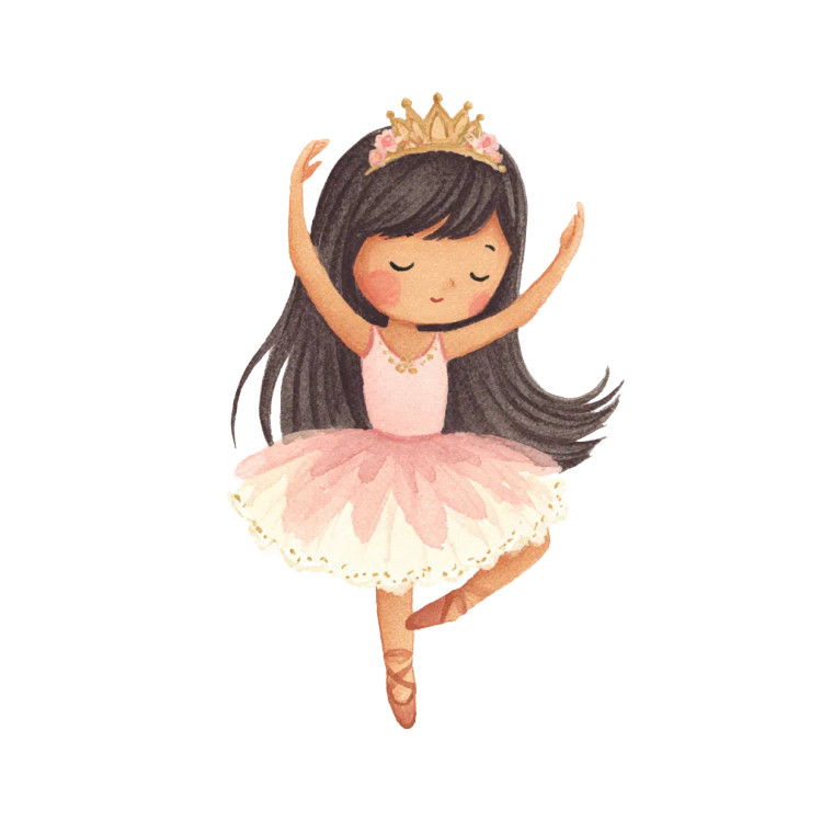 Chibi Ballerina Girl Vinyl Car Decal Sticker – Waterproof & UV-Resistant 6.826666666666667"