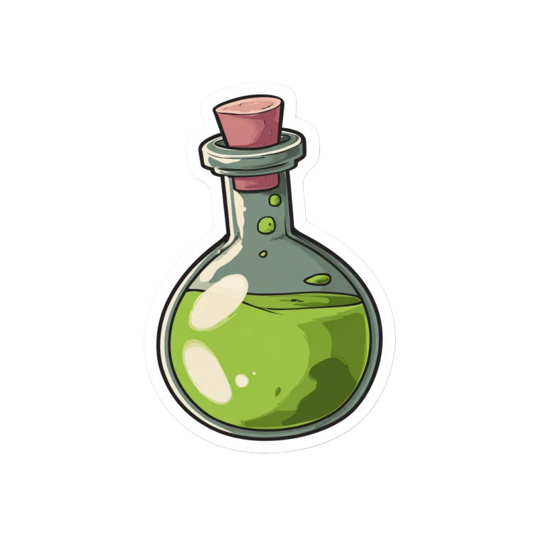 Cartoon Potion Sticker Vinyl Car Decal Sticker – Waterproof & UV-Resistant 3.4133333333333336"