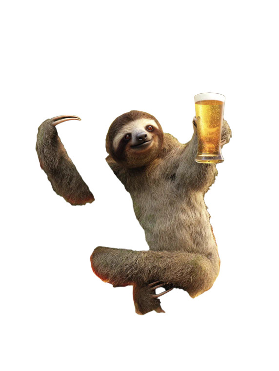 Smiling Sloth Beer Vinyl Car Decal Sticker – Waterproof & UV-Resistant 8.213333333333333"