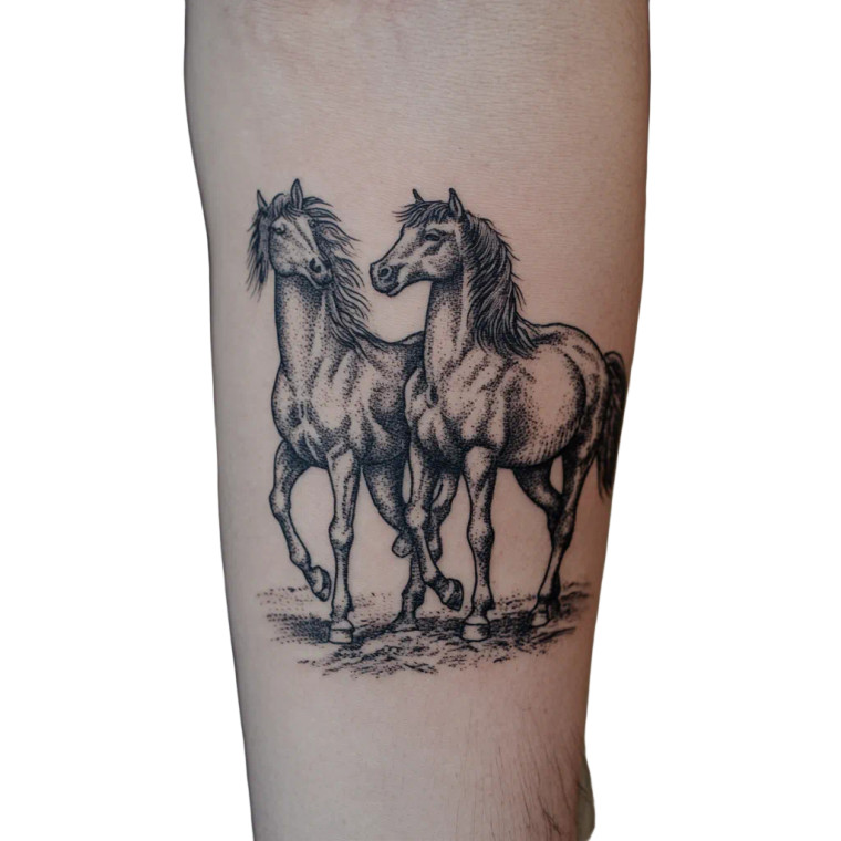 Traditional Horse Tattoo Vinyl Car Decal Sticker – Waterproof & UV-Resistant 3.4133333333333336"