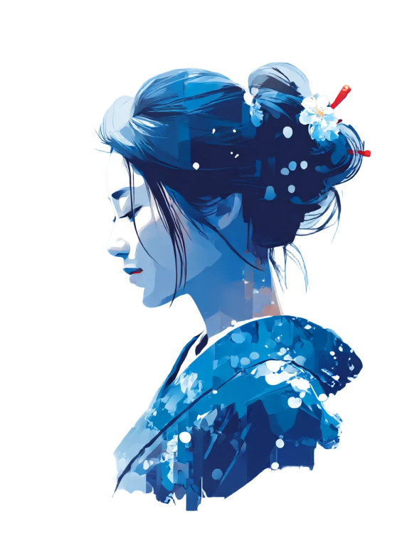 Serene Japanese Woman V9 Vinyl Car Decal Sticker – Waterproof & UV-Resistant 8.213333333333333"