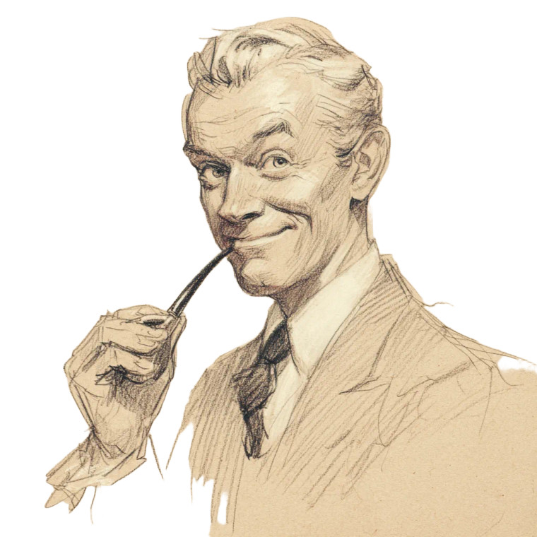 Vintage Gentleman Illustration Vinyl Car Decal Sticker – Waterproof & UV-Resistant 3.4133333333333336"