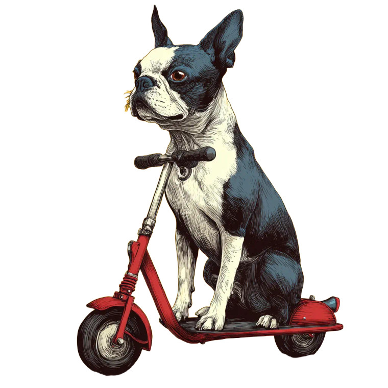 Scooting Terrier Vinyl Car Decal Sticker – Waterproof & UV-Resistant 3.4133333333333336"