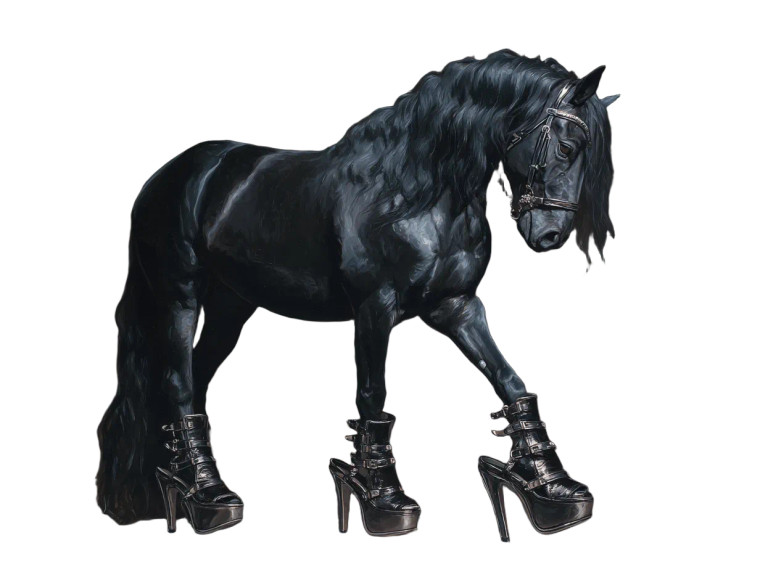 Musical Megan Horse Vinyl Car Decal Sticker – Waterproof & UV-Resistant 3.0933333333333333"