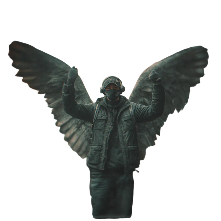 Cinematic Winged Figure Vinyl Car Decal Sticker – Waterproof & UV-Resistant 3.4133333333333336"