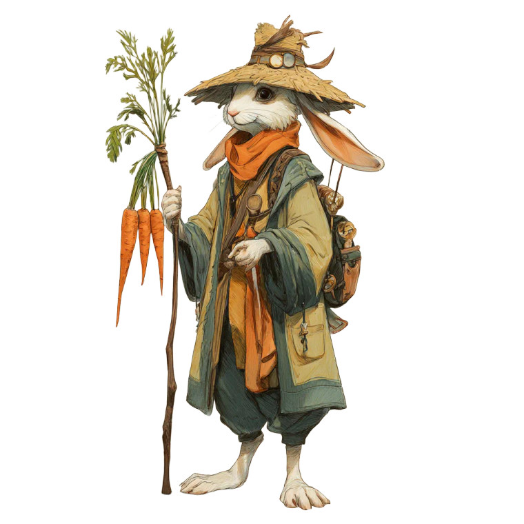 Dnd Wizard Rabbit Vinyl Car Decal Sticker – Waterproof & UV-Resistant 3.4133333333333336"