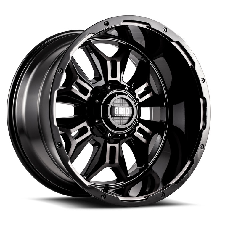 Grid Wheels GD11 | 17x9 Wheel | Gloss Black with Dark Tinted Lip | Cast Aluminum Construction