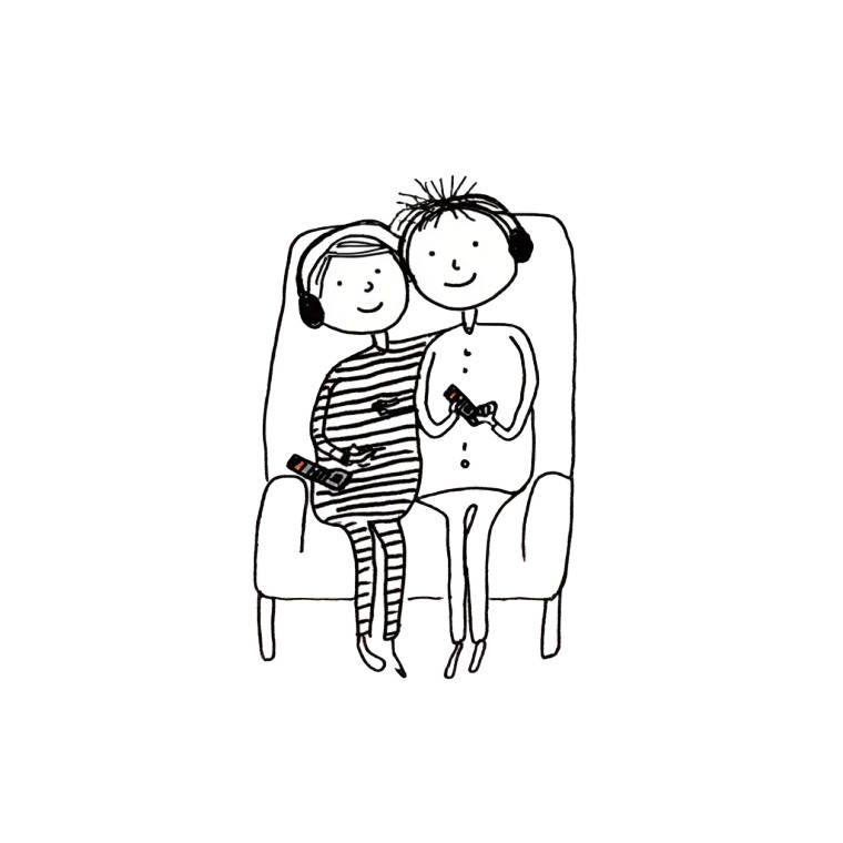 Cuddling Couple Doodle Vinyl Car Decal Sticker – Waterproof & UV-Resistant 3.4133333333333336"
