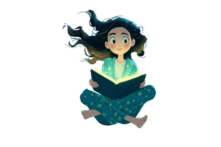 Magical Reading Woman Vinyl Car Decal Sticker – Waterproof & UV-Resistant 2.986666666666667"